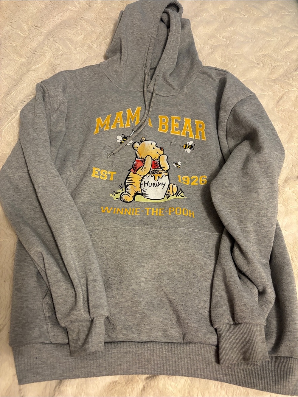 Winnie the Pooh Mama Bear Gray Hoodie
